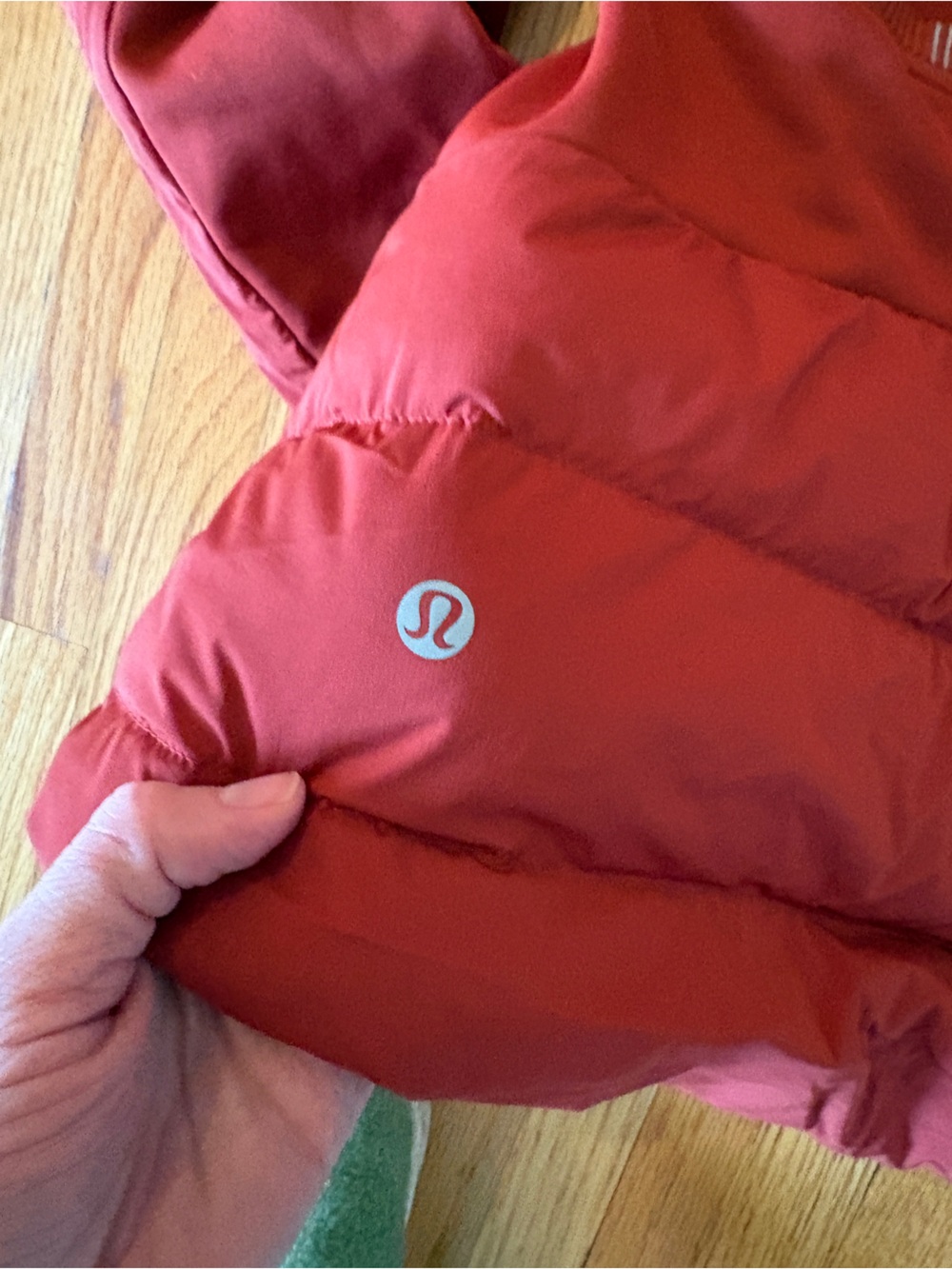 Women's Hooded Quilted Jacket - Burnt Orange - Picture 3 of 5